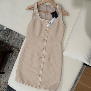 NWT Elie Tahari Beige Button-Front Mini Dress w/ Tags